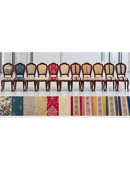 SEDIA LEGNO '600 SEDUTA IMBOTTITA CLASSICA TINTA NOCE