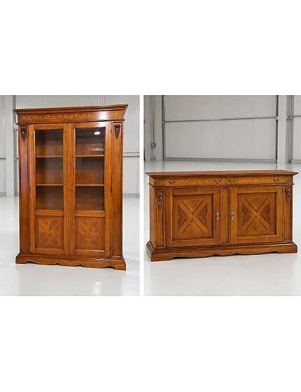 MADIA CREDENZA 2 PORTE IN LEGNO ARTE POVERA TINTA BASSANO L.213 P.55 H.115 (487)