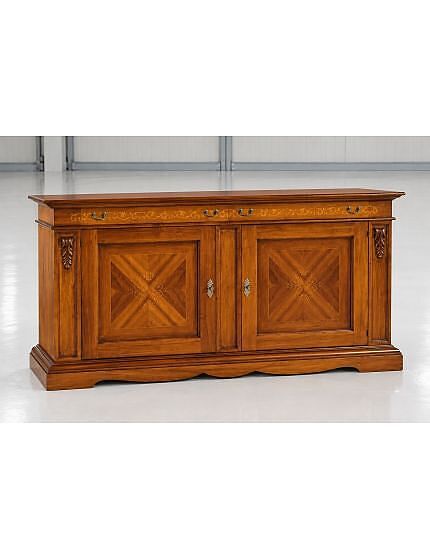 MADIA CREDENZA 2 PORTE IN LEGNO ARTE POVERA TINTA BASSANO L.213 P.55 H.115 (487)