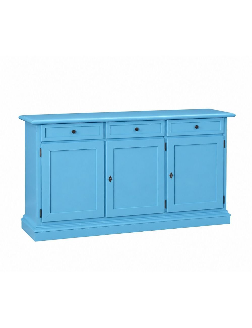 Madia Credenza arte povera Legno 3 Porte azzurro 156x42x85