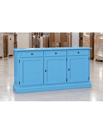 Madia Credenza arte povera Legno 3 Porte azzurro 156x42x85