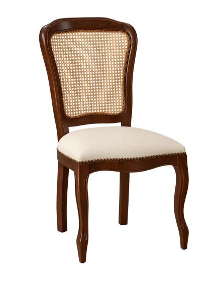 Sedia classica legno paglia vienna ecopelle beige 56x50x100