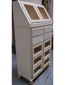 MOBILI 2G - DISPENSA CUCINA 10 CASSETTI E 2 ANTE RIBALTA GREZZA L.80 P.42 H.153