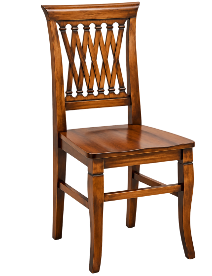 Sedia legno classica noce traforata seduta legno vari colori 44x46x96
