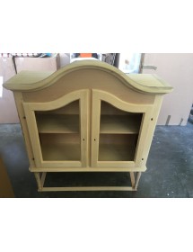 MOBILI 2G - CRISTALLIERA IN LEGNO CAPPELLO SAGOMATO 2 ANTE IN LEGNO GREZZO