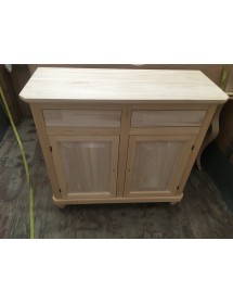 MOBILI 2G - CRISTALLIERA IN LEGNO CAPPELLO SAGOMATO 2 ANTE IN LEGNO GREZZO