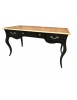 MOBILI 2G - Scrivania laccato nero consumato/piano naturale l.130 x p.75 h.80