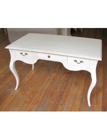 MOBILI 2G - Scrivania legno 3 cassetti laccato bianco opaco l.130 x p.75 h.80