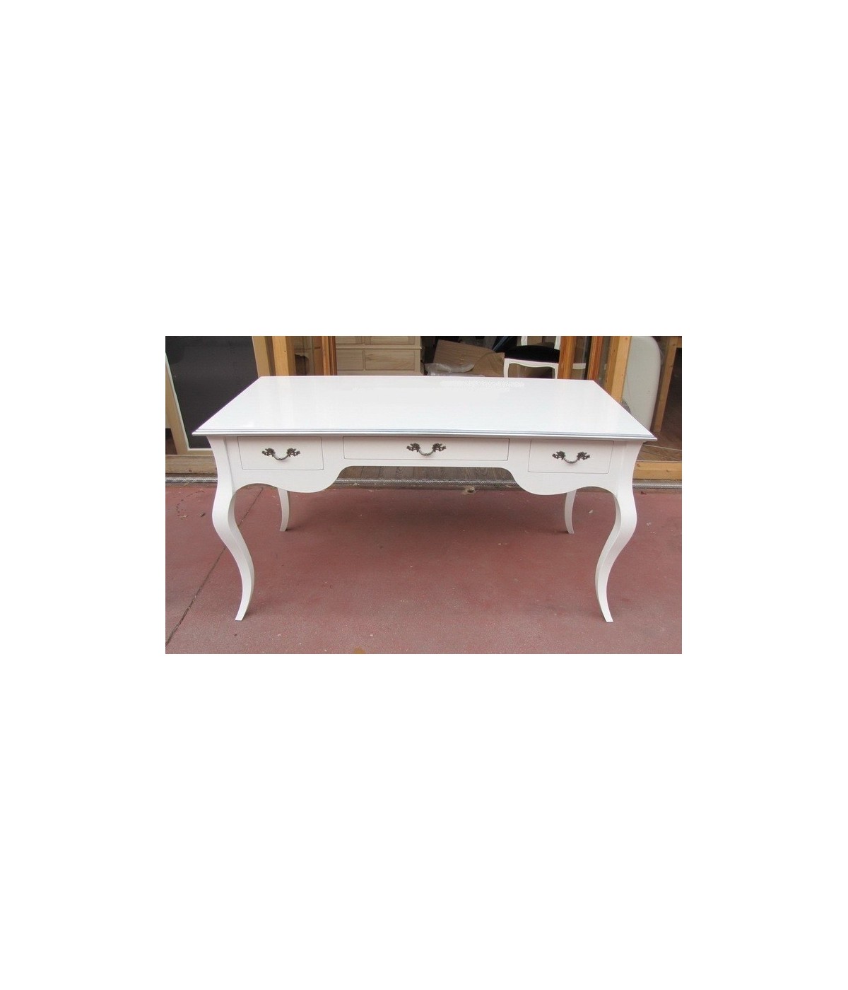 MOBILI 2G - Scrivania in legno laccato bianco opaco l.130 x p.75 h.80