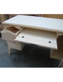 MOBILI 2G - Scrivania 3 cassetti 1 porta arte povera grezzo 130x75x80 vista frontale