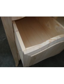 MOBILI 2G - Scrivania 3 cassetti 1 porta arte povera grezzo 130x75x80 vista frontale