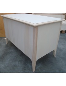 MOBILI 2G - Scrivania 3 cassetti 1 porta arte povera grezzo 130x75x80 vista frontale