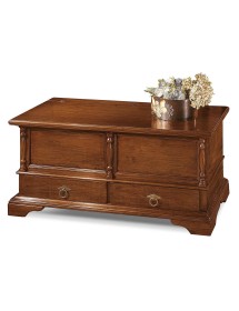 CASSAPANCA LEGNO 2 CASSETTI CON COLONNE GREZZO 120x46x51 (5006)