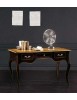 MOBILI 2G - MOBILI 2G - SCRIVANIA-SCRITTOIO LUIGI XV ELEGANTE LACCATA NERA PIANO NATURALE