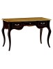 MOBILI 2G - SCRIVANIA LUIGI XV ELEGANTE LACCATA NERA PIANO NATURALE  130x75x80