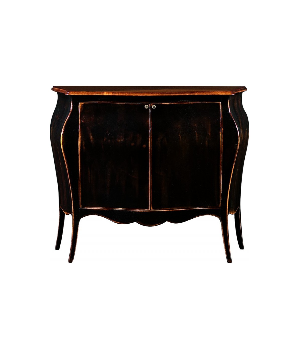 MOBILI 2G - MADIA CREDENZA SHABBY LEGNO NERO/NATURALE l.120 p.54 h.94