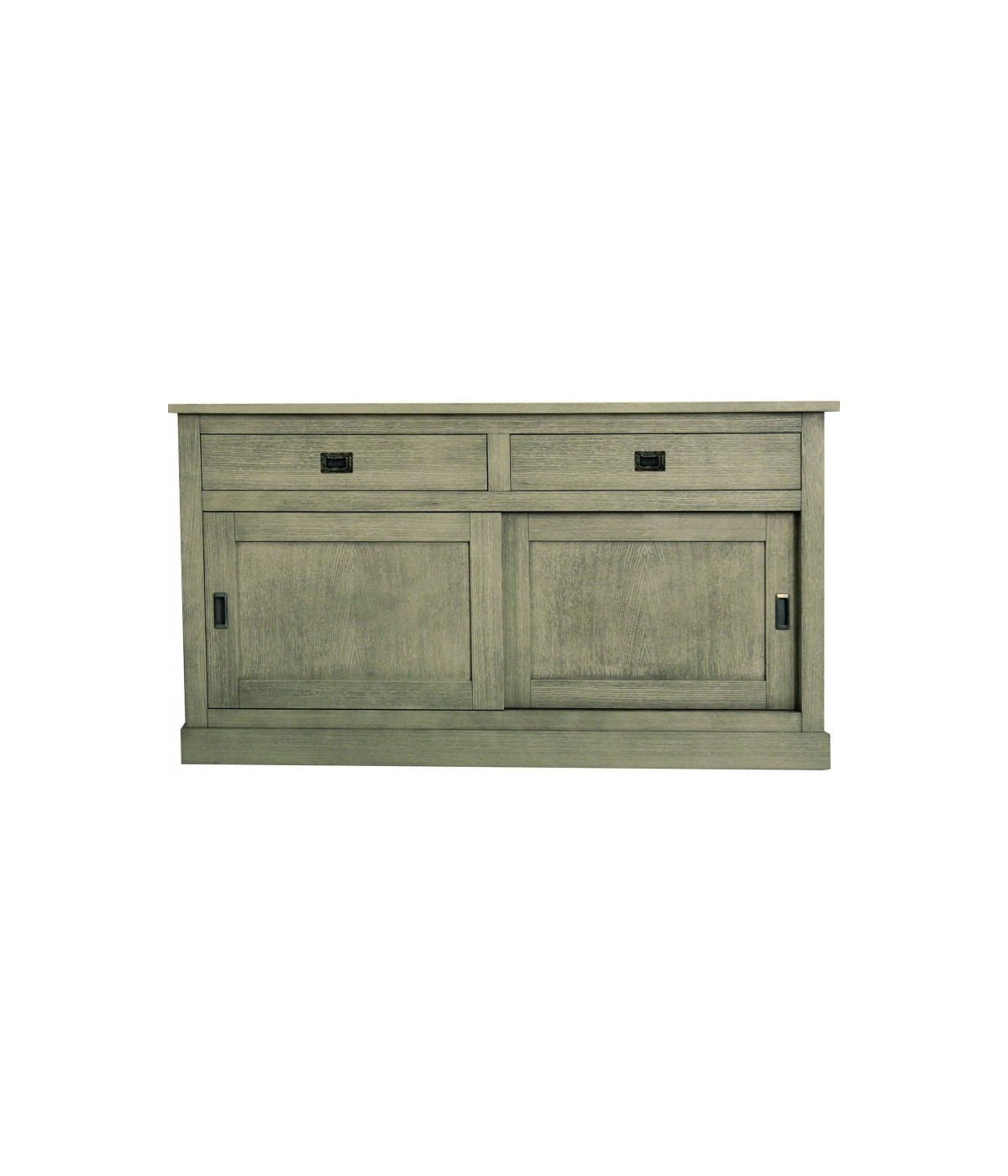 MOBILI 2G - MADIA CREDENZA 2 ANTE SCORREVOLI 2 CASSETTI IN ROVERE PATINATO 150X50X90H