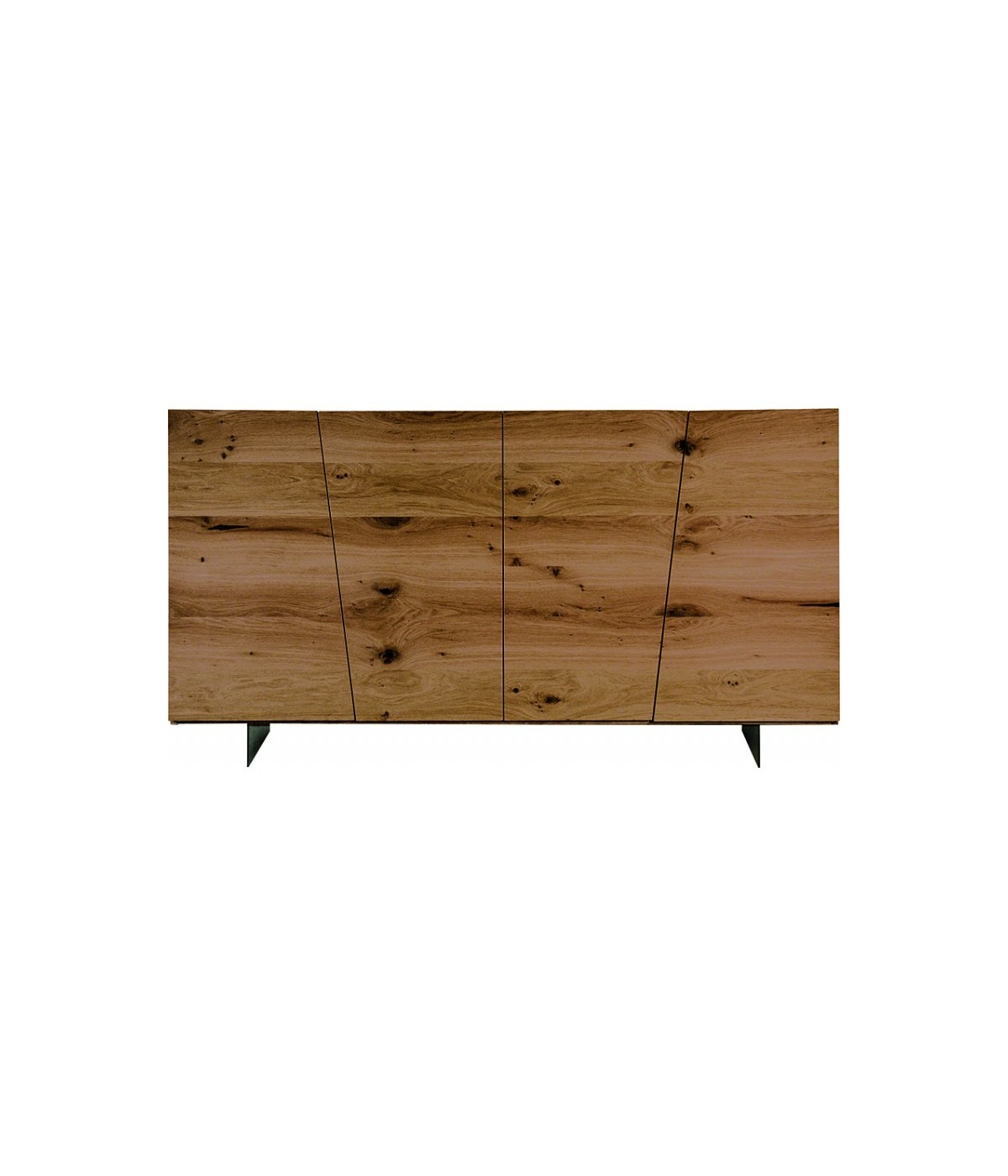 MOBILI 2G - MADIA CREDENZA IN LEGNO ROVERE NODATO SPAZZOLATO L.180X50X87 (891) vista frontale
