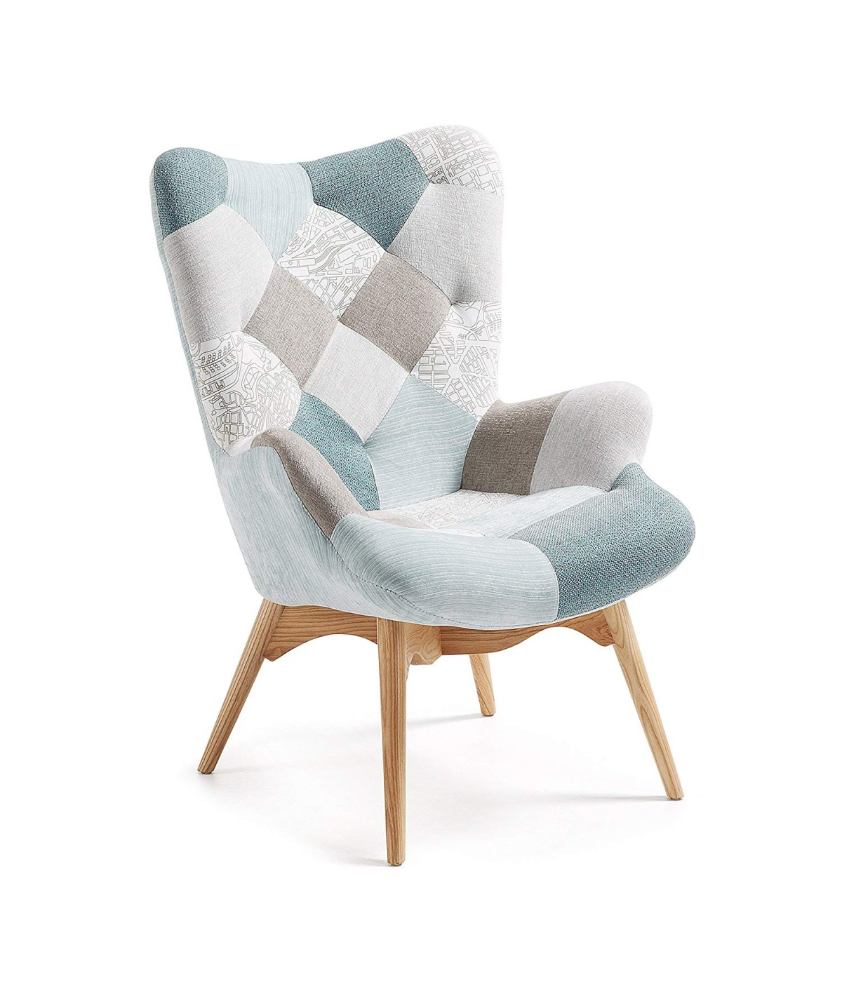 MOBILI 2G -  POLTRONA IMBOTTITA IN TESSUTO PATCHWORK