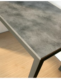 MOBILI 2G -   TAVOLO MODERNO GRIGIO CEMENTO ALLUNGABILE 120X80 VISTA PIANO