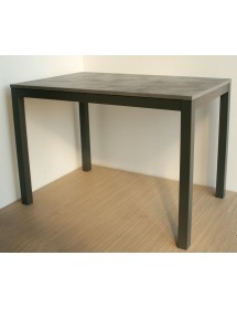 MOBILI 2G -   TAVOLO MODERNO GRIGIO CEMENTO ALLUNGABILE 120X80 VISTA FRONTALE