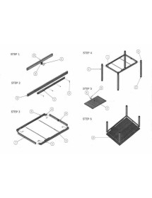 MOBILI 2G - TAVOLO MODERNO GRIGIO CEMENTO ALLUNGABILE 110X70 VISTA SCHEDA MONTAGGIO
