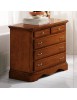 MOBILI 2G - COMO' ARTE POVERA LEGNO 5 CASSETTI INTARSIATO TINTA NOCE L.90 x P.45 H.84 (267) VISTA FRONTALE