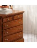 MOBILI 2G - COMO' ARTE POVERA LEGNO 5 CASSETTI INTARSIATO TINTA NOCE L.90 x P.45 H.84 (267) VISTA FRONTALE