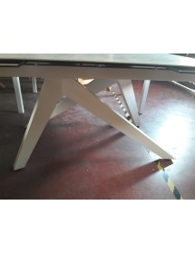 MOBILI 2G - TAVOLO BIG TABLE PIANO VETRO CERAMICA FINITURA MARMO MISURA L.160 P.90 H.76(APERTO 240 CM)