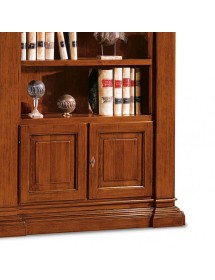 MOBILI 2G - LIBRERIA 3 VANI A GIORNO 2 PORTE LEGNO MASSELLO L.145 P.50 H.202 (407) vista frontale
