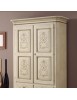 MOBILI 2G - Armadio 2 porte classico in legno avorio shabby 135x63x203 (1467) vista frontale
