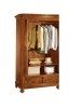 MOBILI 2G - Armadio 2 porte classico in legno avorio shabby 135x63x203 (1467) vista frontale