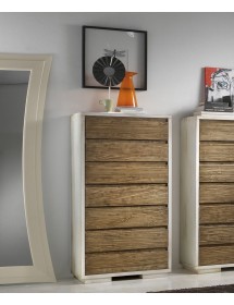 MOBILI 2G - Cassettiera 7 cassetti in legno massello bicolore L.70 x P.45 H.137