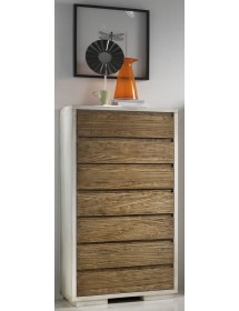 MOBILI 2G - Cassettiera Contemporanea 7 cassetti in legno massello L.70 x P.45 H.137