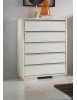 MOBILI 2G - Cassettiera Contemporanea 5 cassetti in legno massello L.80 x P.54 H.116