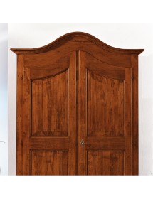 MOBILI 2G - ARMADIO IN LEGNO 2 PORTE TINTA NOCE ARTE POVERA 125X61X200 (922)