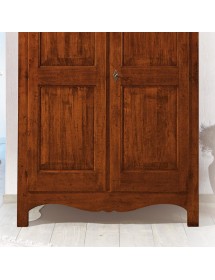MOBILI 2G - ARMADIO IN LEGNO 2 PORTE TINTA NOCE ARTE POVERA 125X61X200 (922)
