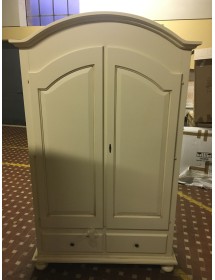 MOBILI 2G - ARMADIO ARTE POVERA 2 ANTE SHABBY LEGNO AVORIO PATINATO 125X61X200 vista frontale
