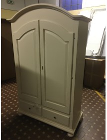 MOBILI 2G - ARMADIO ARTE POVERA 2 ANTE SHABBY LEGNO AVORIO PATINATO 125X61X200 vista frontale
