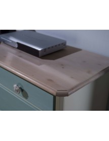 MOBILI 2G - COMO 5 CASSETTI IN LEGNO VERDE E MIELE L.118 P.52 H.99