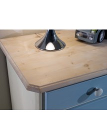 MOBILI 2G - COMO 5 CASSETTI IN LEGNO AZZURRO MIELE L.118 P.52 H.99