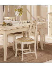 SET 2 SEDIE LEGNO LACCATO AVORIO CON DECORI