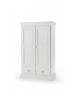 MOBILI 2G - Armadio 2 ante in legno classico bianco sporco 125x61x200