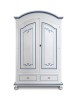 MOBILI 2G - Armadio classico 2 porte legno bianco filetti blu 125x61x200