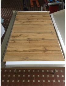 TAVOLO RETTANGOLARE A CROCE ALLUNGABILE IN ROVERE NODATO NOBILITATO L.160 P.90 H.76 (1683)