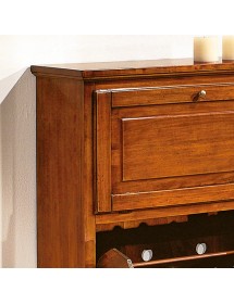 MOBILI 2G -  SCARPIERA 2 ANTE IN LEGNO MASSELLO TINTA NOCE L.80 x P.30 H.93 vista frontale aperto