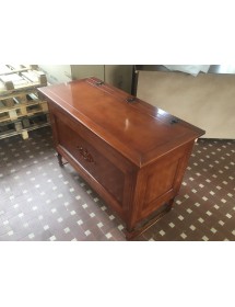 MOBILI 2G - CASSAPANCA IN LEGNO MASSELLO CON ROSONE 121x56x80 vista laterale