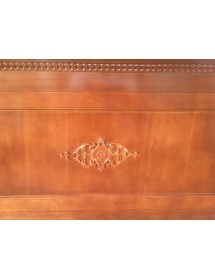 MOBILI 2G - CASSAPANCA IN LEGNO MASSELLO CON ROSONE 121x56x80 vista frontale rosone