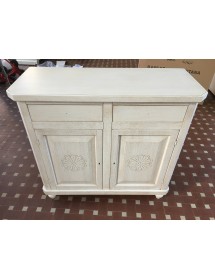 MOBILI 2G - CREDENZA NAPOLETANA LACCATO BIANCO INVECCHIATO CON DECORI