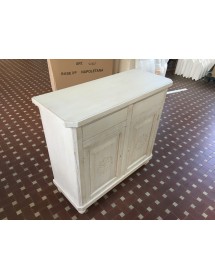MOBILI 2G - CREDENZA NAPOLETANA LACCATO BIANCO INVECCHIATO CON DECORI